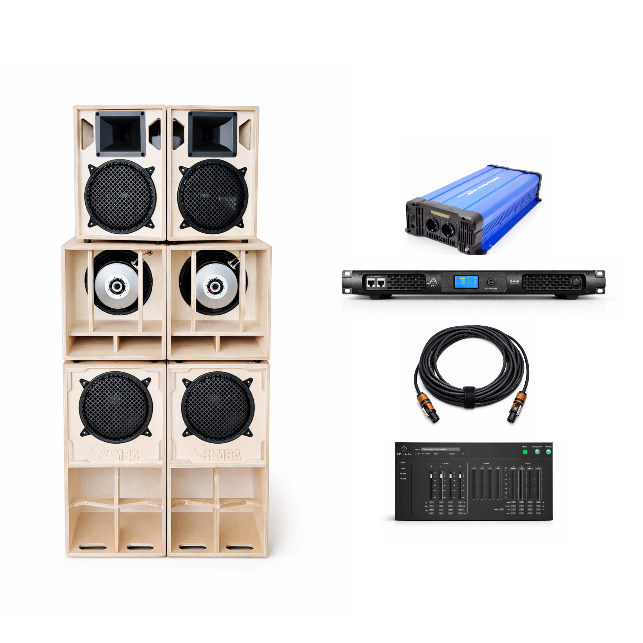 Système audio 4 voies Simba 10 pouces